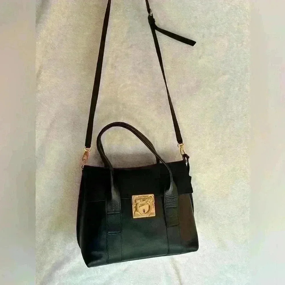 Auth Salvatore Ferragamo bag Women Used Gancini 2Way Shoulder - Picture 2 of 15